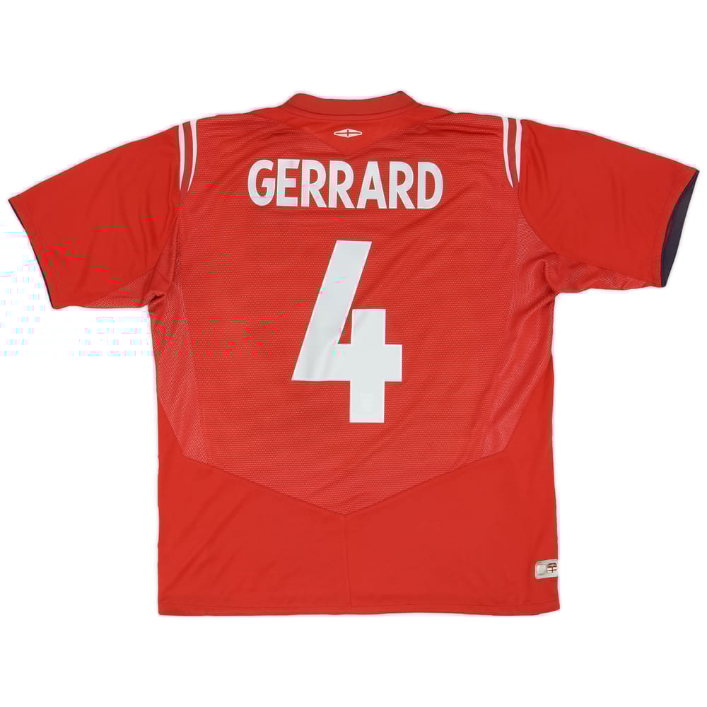 2004-06 England Away Shirt Gerrard #4 - 4/10 - (XL)