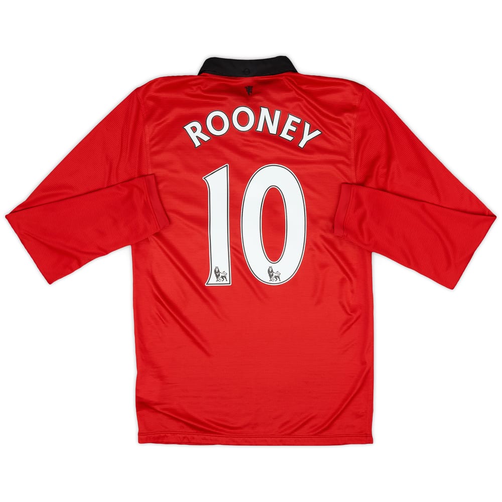 2013-14 Manchester United Home L/S Shirt Rooney #10 - 8/10 - (S)