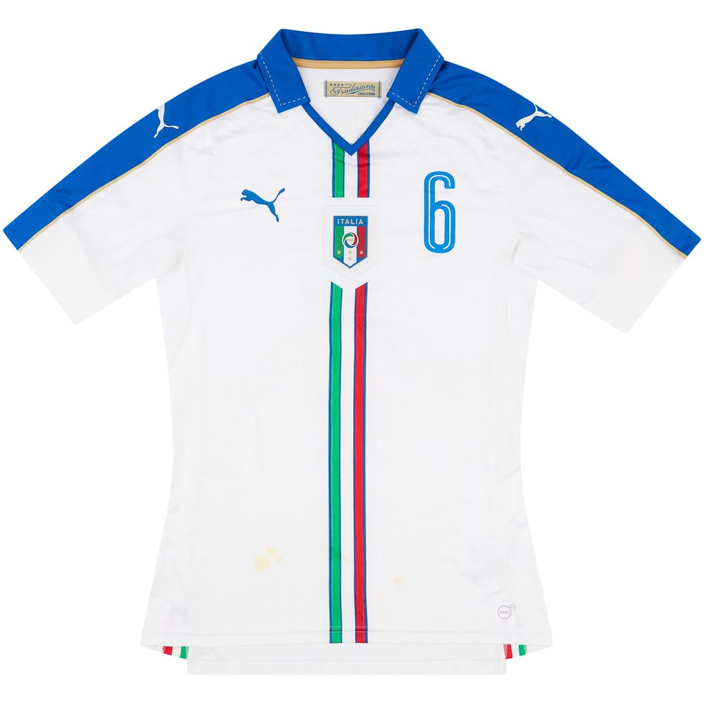 2016-17 Italy U-21 Match Issue Away Shirt #6