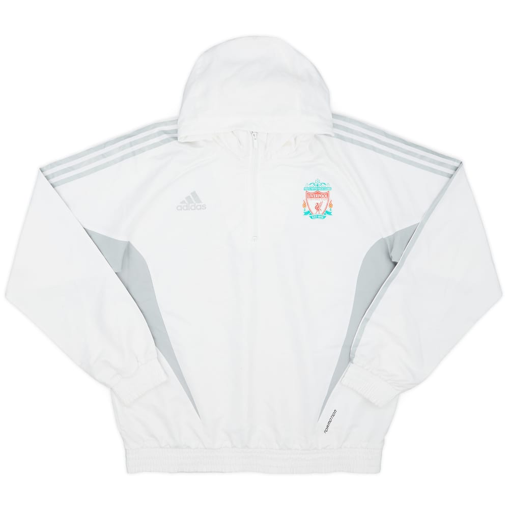 2008-09 Liverpool adidas Formotion 1/4 Zip Hooded Drill Top - 8/10 - (L)