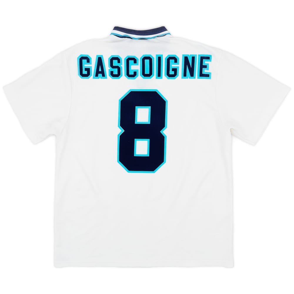 1995-97 England Home Shirt Gascoigne #8 - 7/10 - (XL)