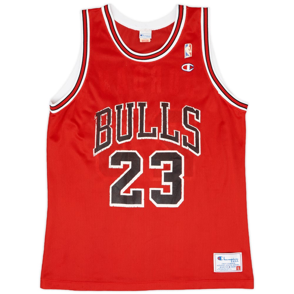 1991-93 Chicago Bulls Jordan #23 Champion Away Jersey - 5/10 - (L)