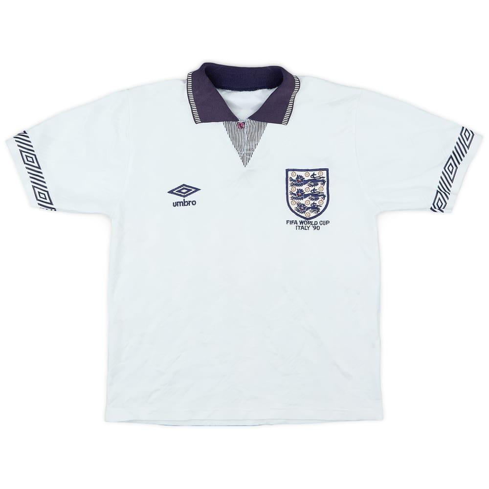 1990-92 England 'World Cup' Home Shirt - 7/10 - (M.Boys)