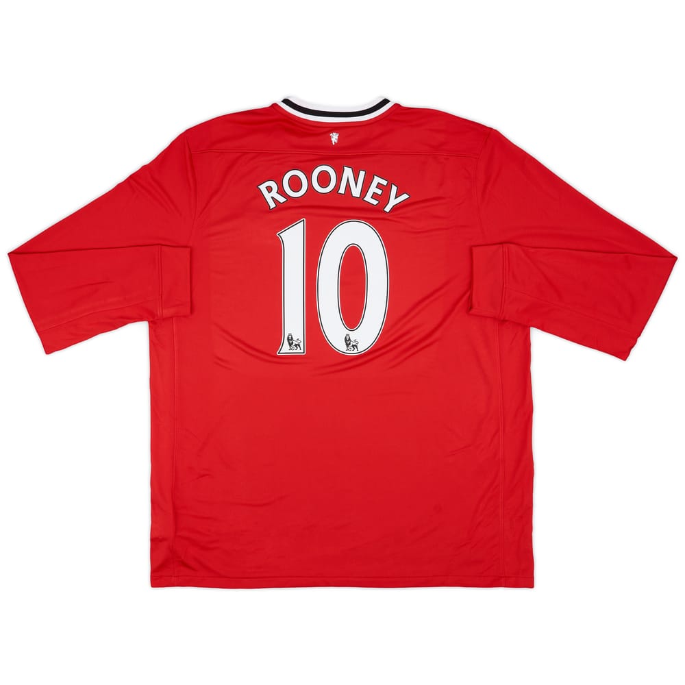 2011-12 Manchester United Home L/S Shirt Rooney #10 - 8/10 - (XXL)