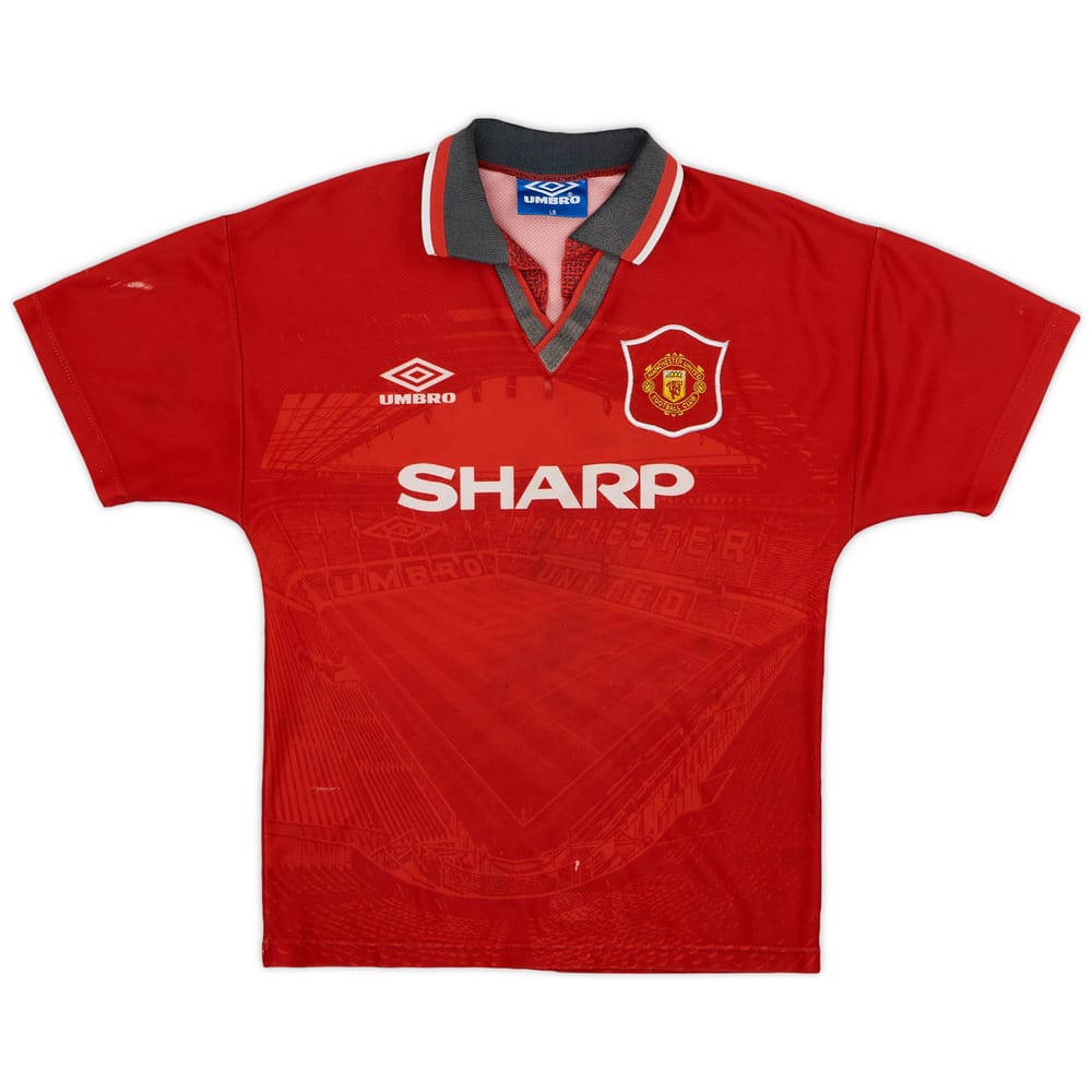 1994-96 Manchester United Home Shirt - 6/10 - (L.Boys)