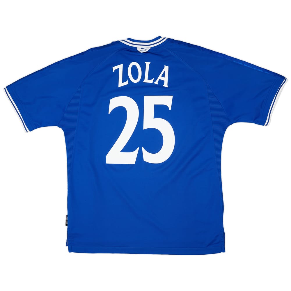 1999-01 Chelsea Home Shirt Zola #25 - 9/10 - (XL)