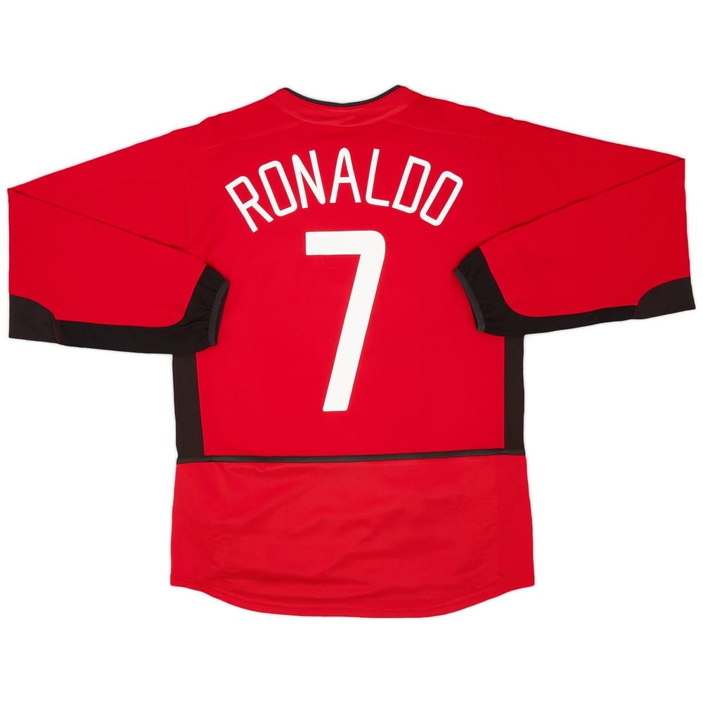 2002-04 Manchester United Home L/S Shirt Ronaldo #7 - 8/10 - (M)