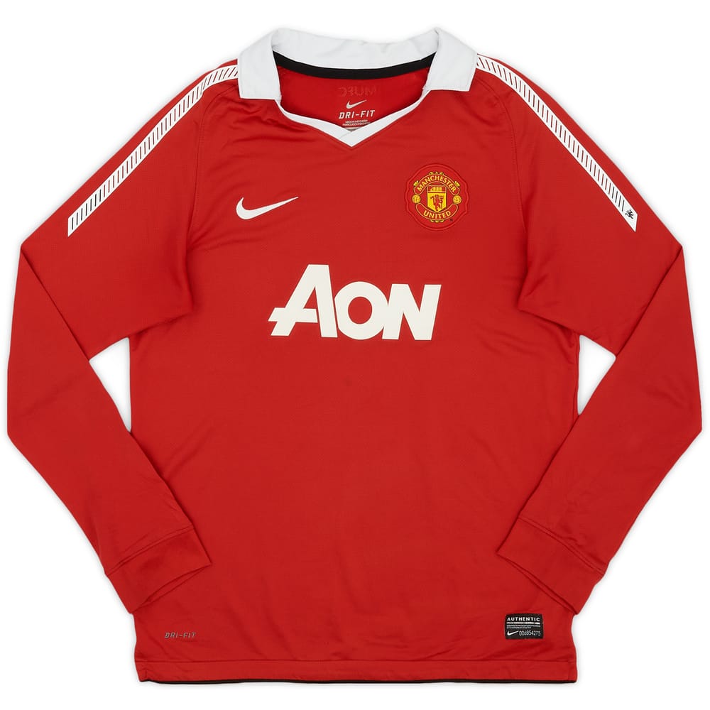 2010-11 Manchester United Home L/S Shirt - 8/10 - (L.Boys)