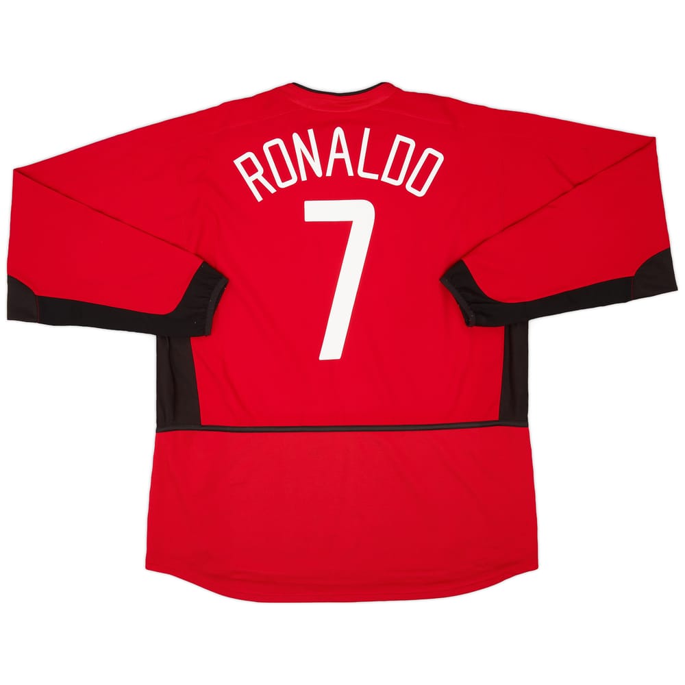 2002-04 Manchester United Home L/S Shirt Ronaldo #7 - 8/10 - (XL)