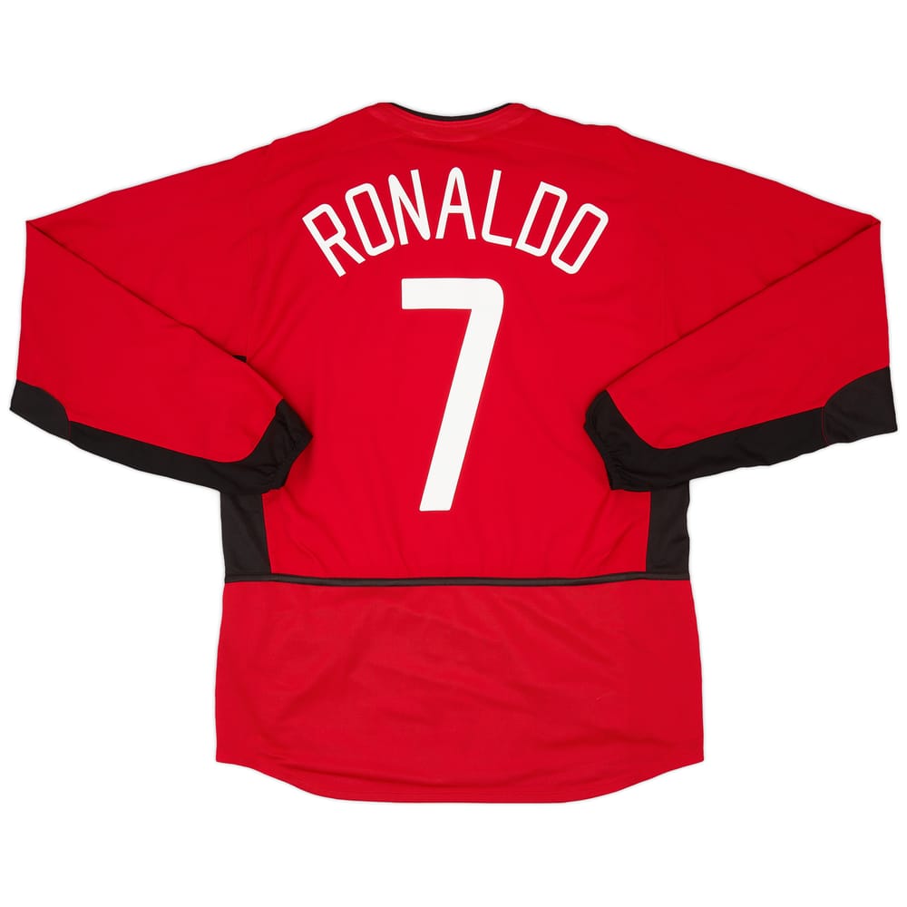 2002-04 Manchester United Home L/S Shirt Ronaldo #7 - 8/10 - (M)