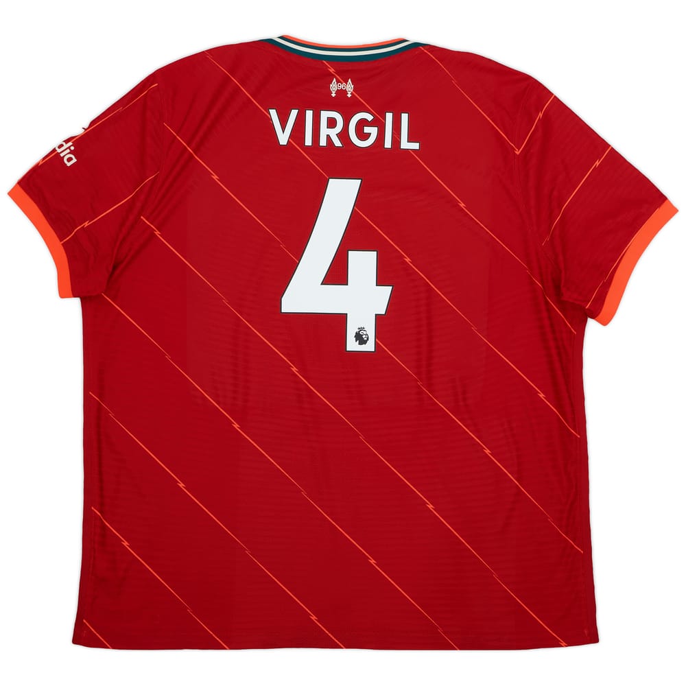 2021-22 Liverpool Authentic Home Shirt Virgil #4 - 8/10 - (3XL)