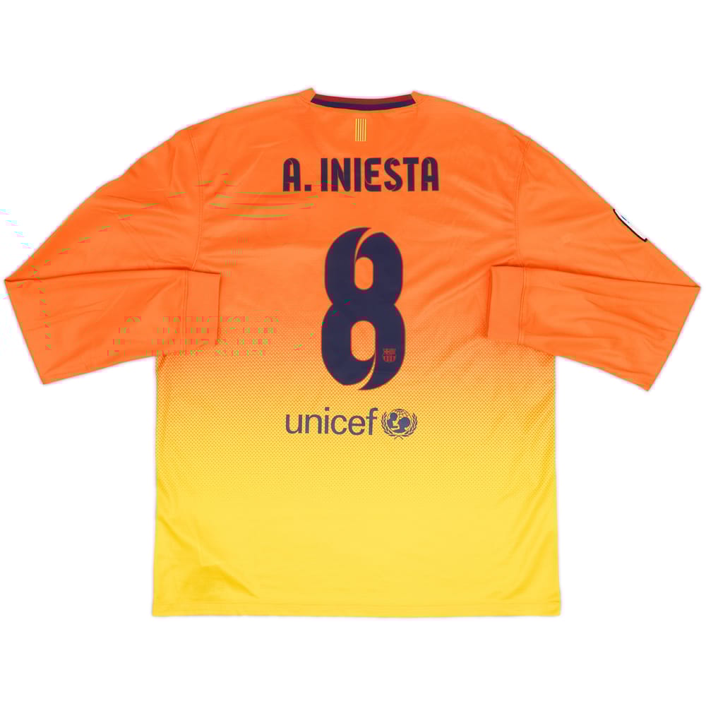 2012-13 Barcelona Away L/S Shirt Iniesta #8 (XL)