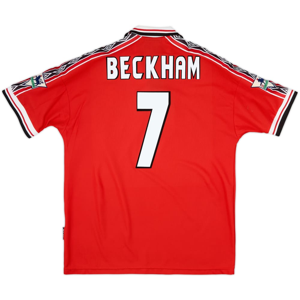 1998-00 Manchester United Home Shirt Beckham #7 - 8/10 - (XL)