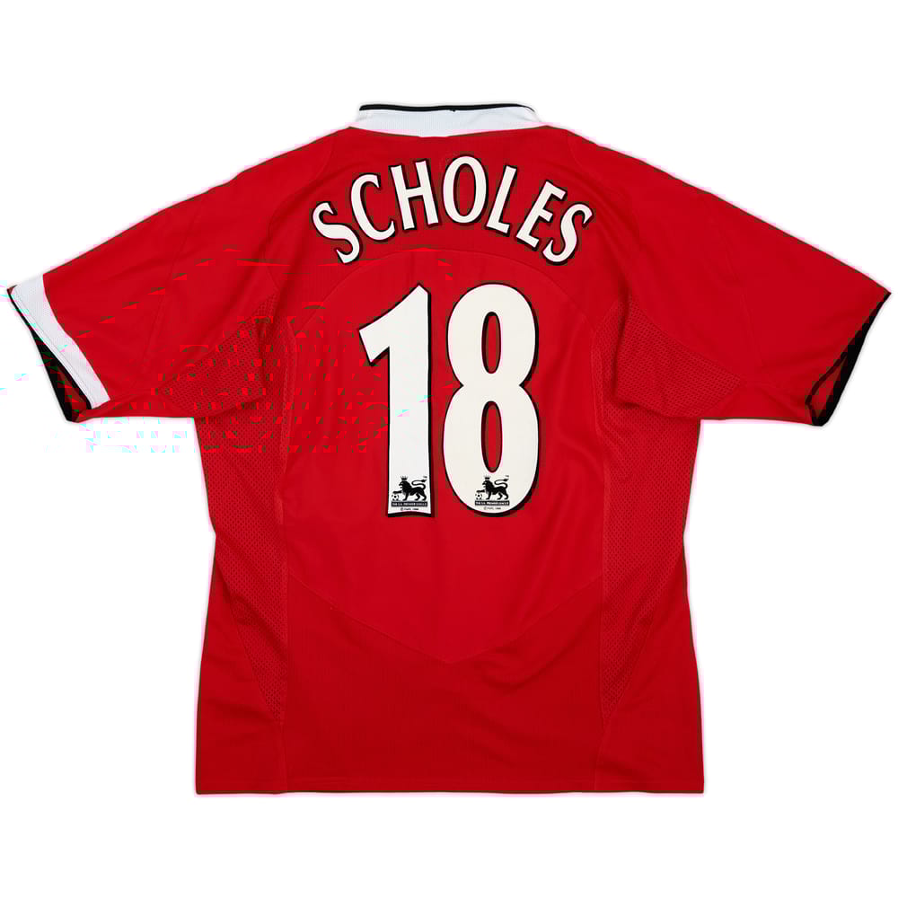 2004-06 Manchester United Home Shirt Scholes #18 - 9/10 - (L)