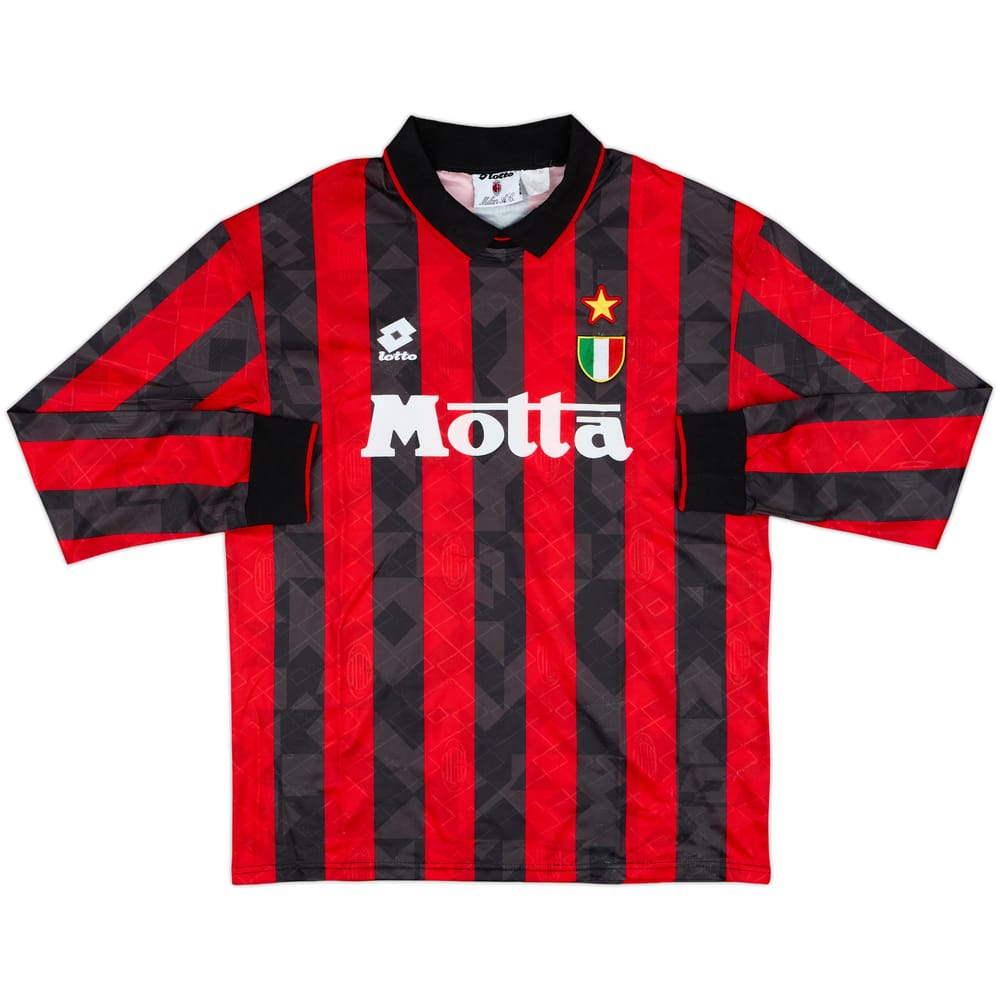 1993-94 AC Milan Home L/S Shirt - 7/10 - (L)