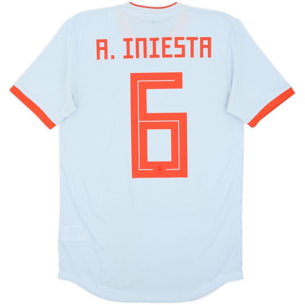 2018-19 Spain Away Shirt A.Iniesta #6 - 8/10 - (S)