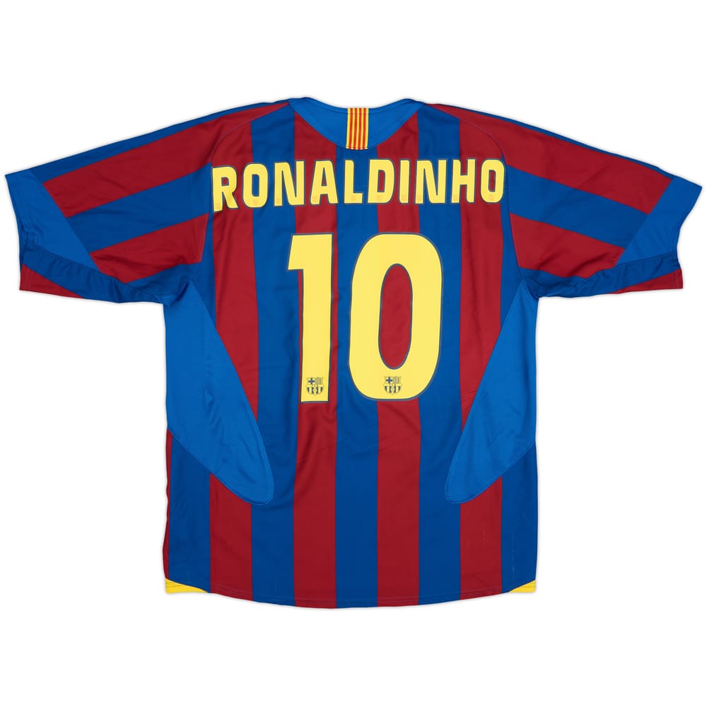 2005-06 Barcelona Home Shirt Ronaldinho #10 - 8/10 - (M)