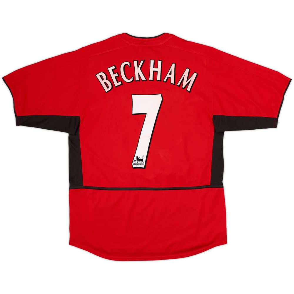2002-04 Manchester United Home Shirt Beckham #7 - 8/10 - (M)