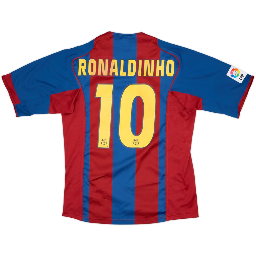 2004-05 Barcelona Home Shirt Ronaldinho #10 - 5/10 - (M)