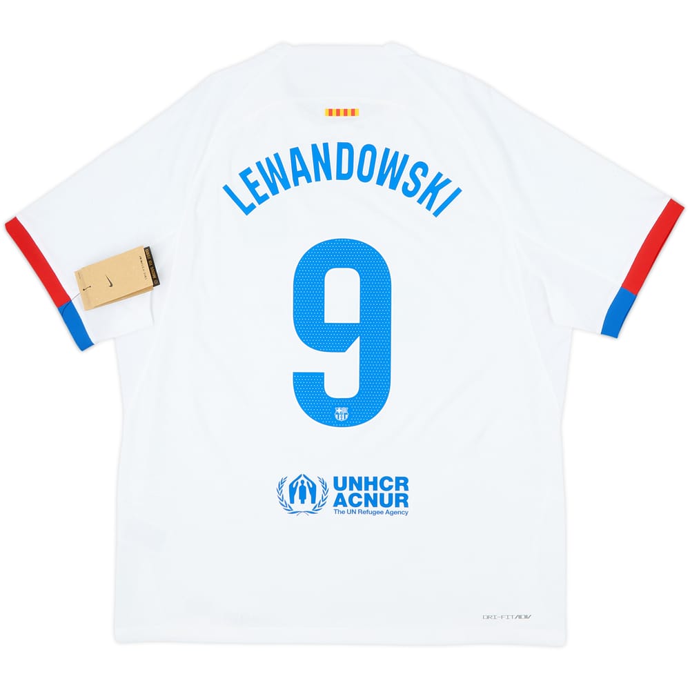 2023-24 Barcelona Authentic Away Shirt Lewandowski #9 (XL)