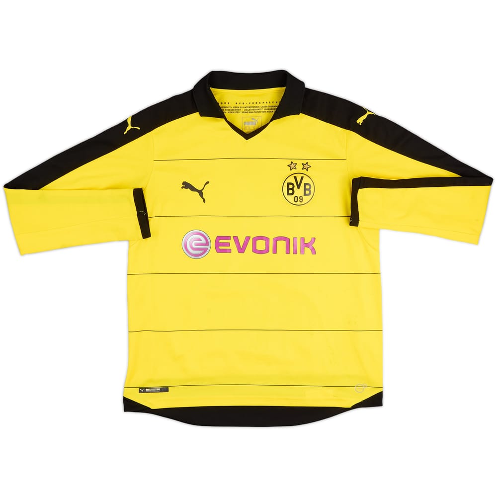2015-16 Borussia Dortmund Home L/S Shirt - 5/10 - (XL.Boys)