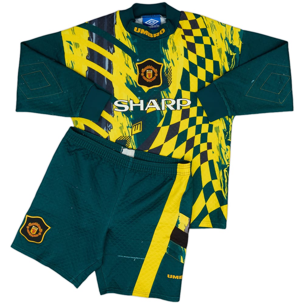 1994-97 Manchester United GK Shirt & Shorts Schmeichel #1 - 6/10 - (L.Boys)