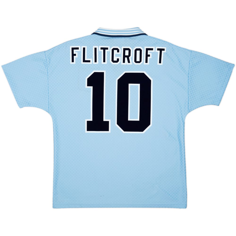 1995-97 Manchester City Home Shirt Flitcroft #10 - 5/10 - (L)