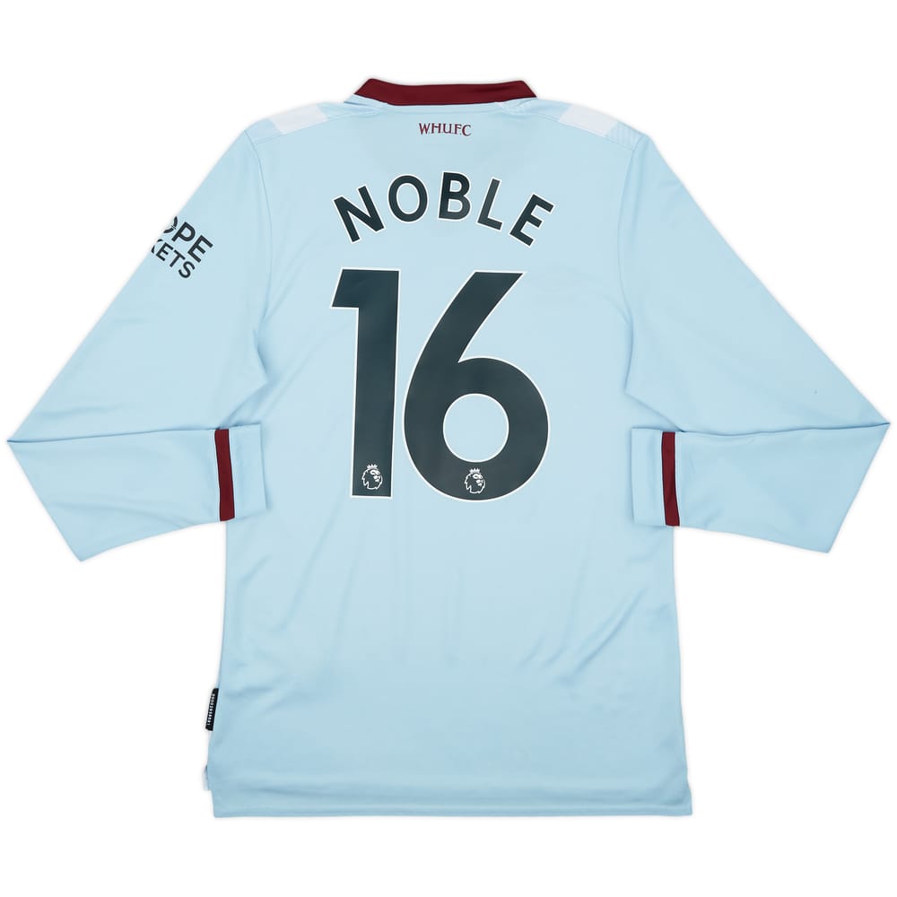 2021-22 West Ham Away L/S Shirt Noble #16 - 6/10 - (S)