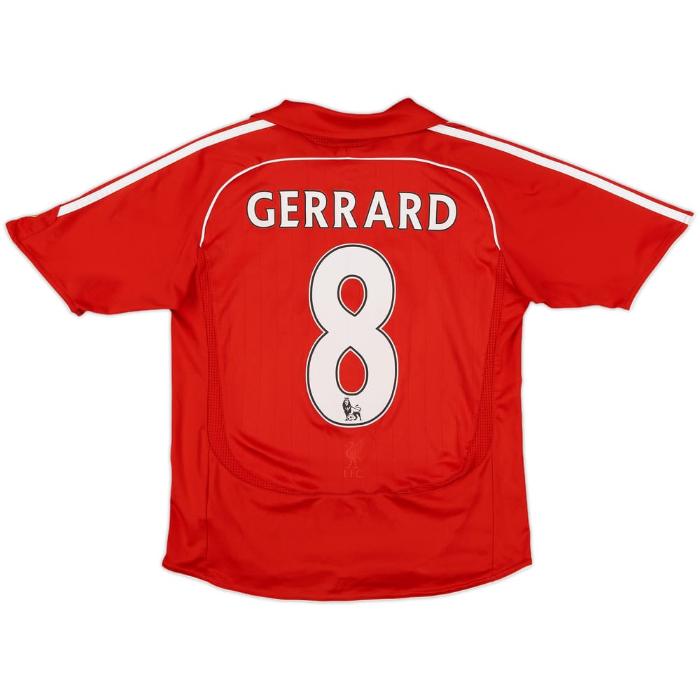 2006-08 Liverpool Home Shirt Gerrard #8 - 8/10 - (M.Boys)