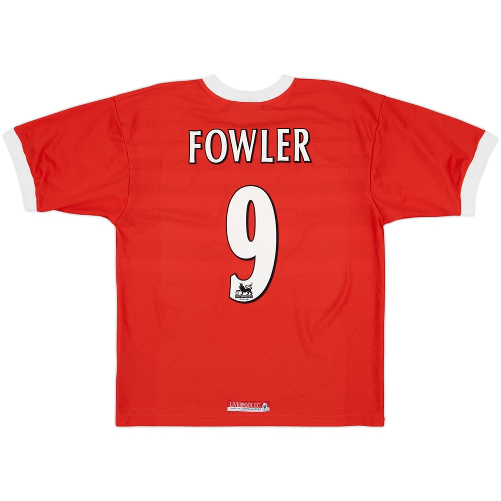 1998-00 Liverpool Home Shirt Fowler #9 - 7/10 - (L)