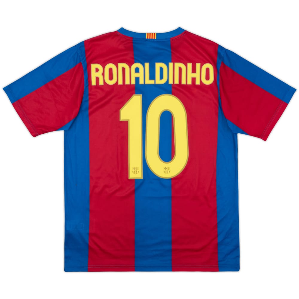 2007-08 Barcelona Basic Home Shirt Ronaldinho #10 - 6/10 - (M)