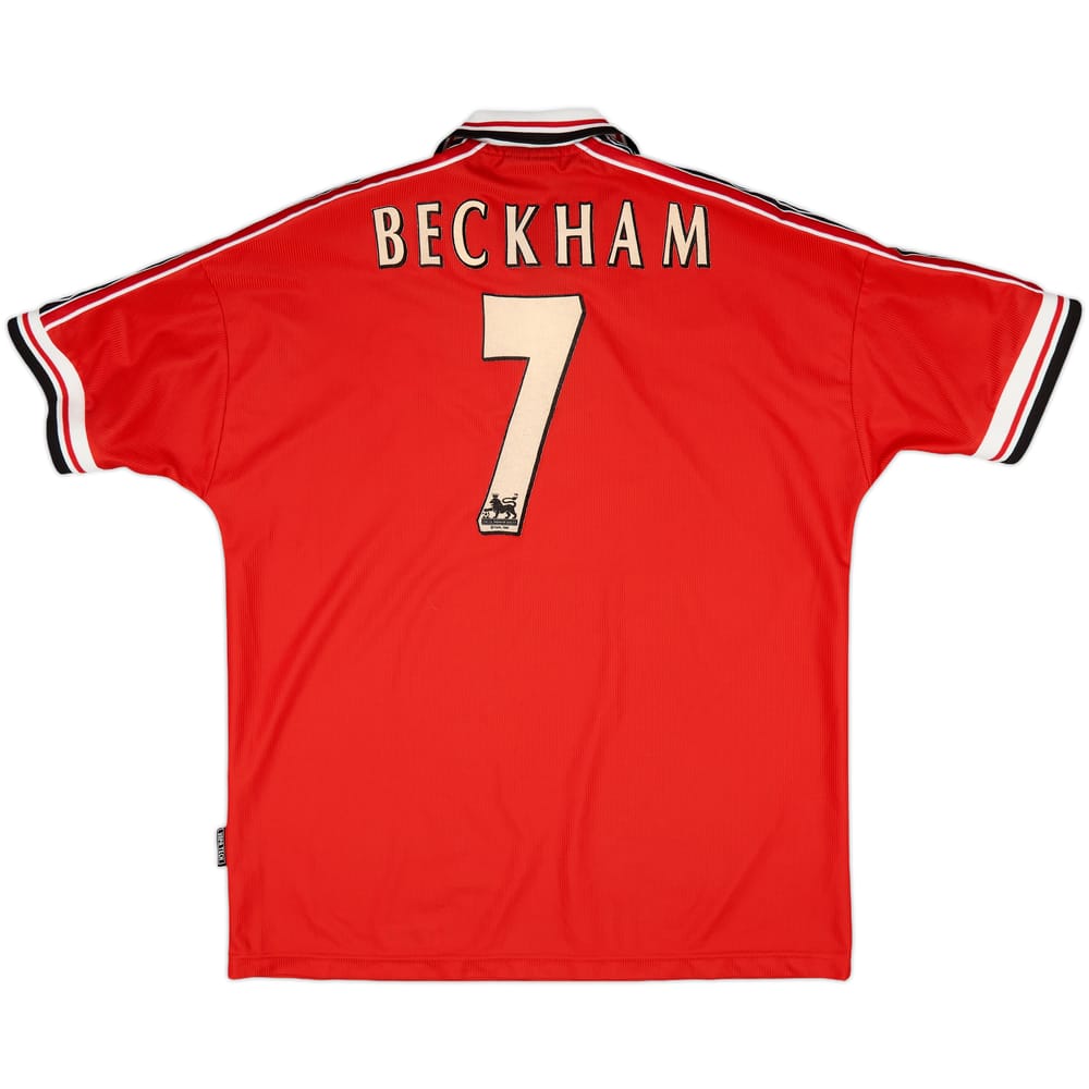 1998-00 Manchester United Home Shirt Beckham #7 - 6/10 - (XL)