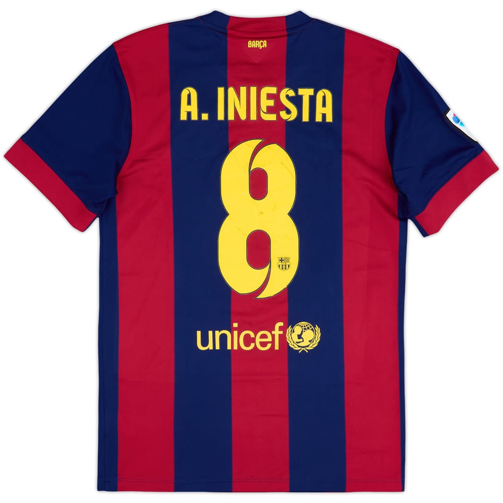 2014-15 Barcelona Home Shirt A.Iniesta #8 - 6/10 - (M)