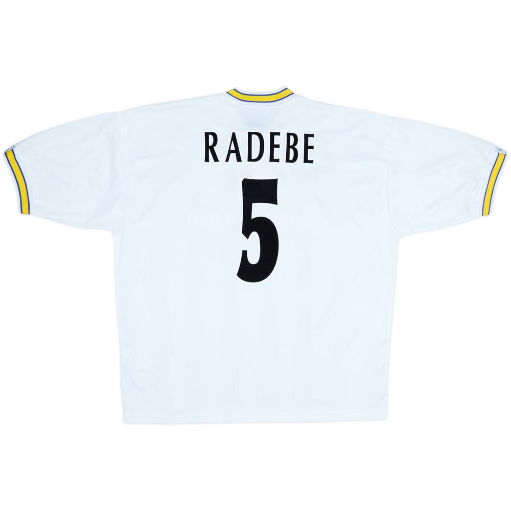 1996-98 Leeds United Home Shirt Radebe #5 - 8/10 - (XL)