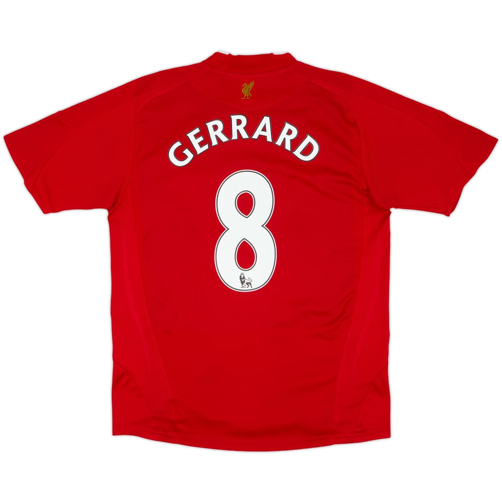 2008-10 Liverpool Home Shirt Gerrard #8 - 6/10 - (XL.Boys)