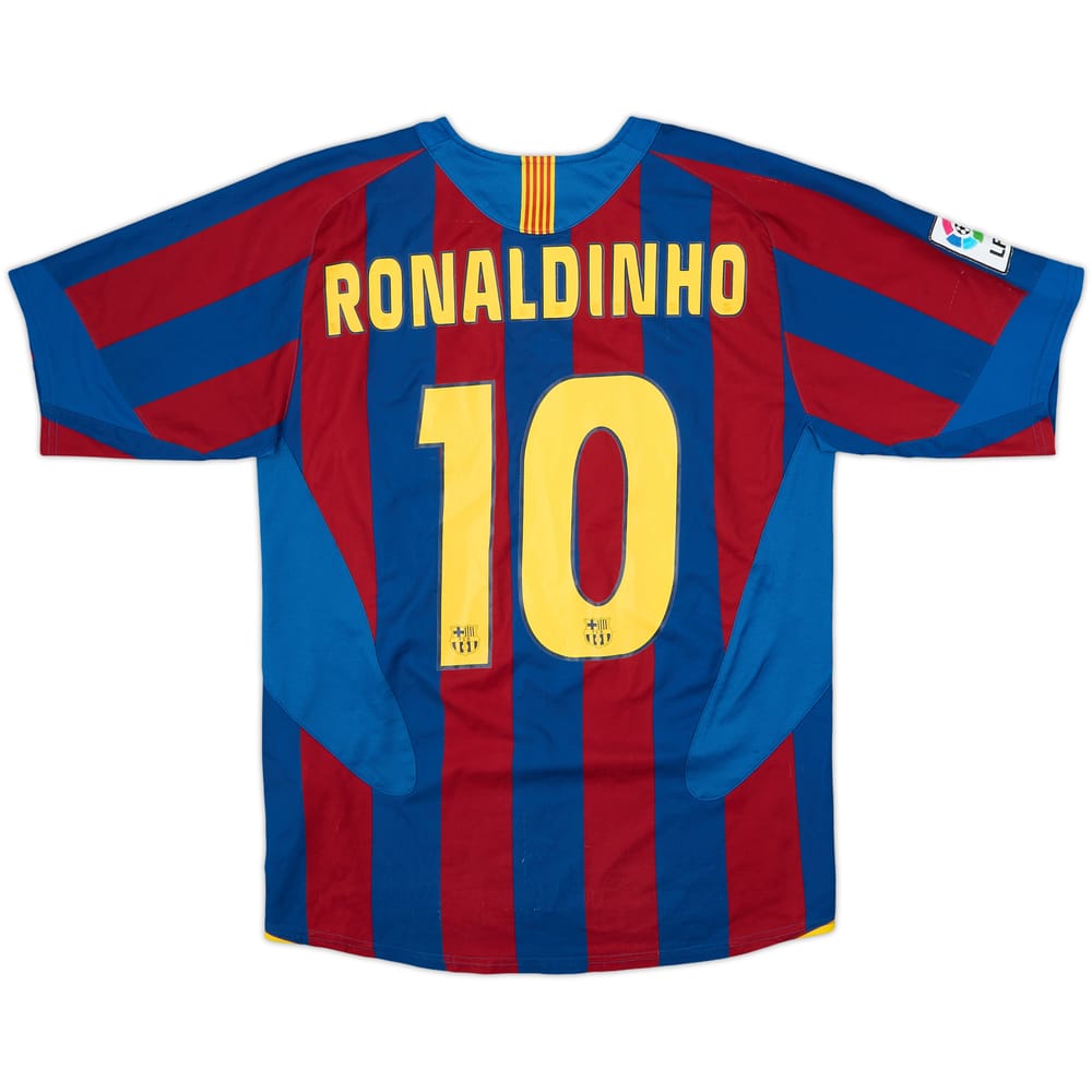 2005-06 Barcelona Home Shirt Ronaldinho #10 - 8/10 - (M)