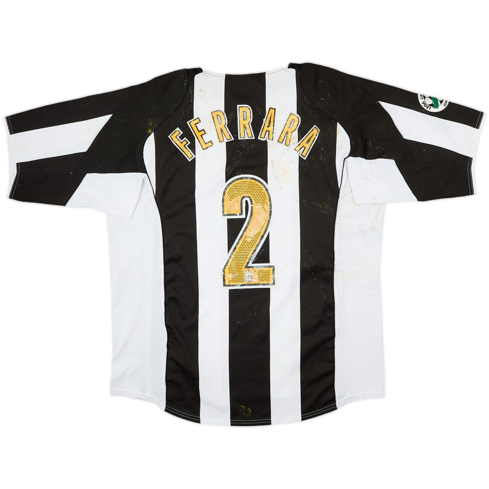 2004-05 Juventus Home Shirt Ferrara #2 - 4/10 - (XL)