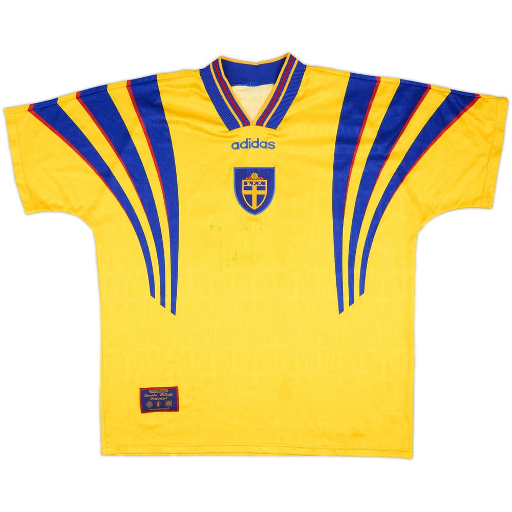 1996-98 Sweden Signed Home Shirt #10 - 8/10 - (XL)