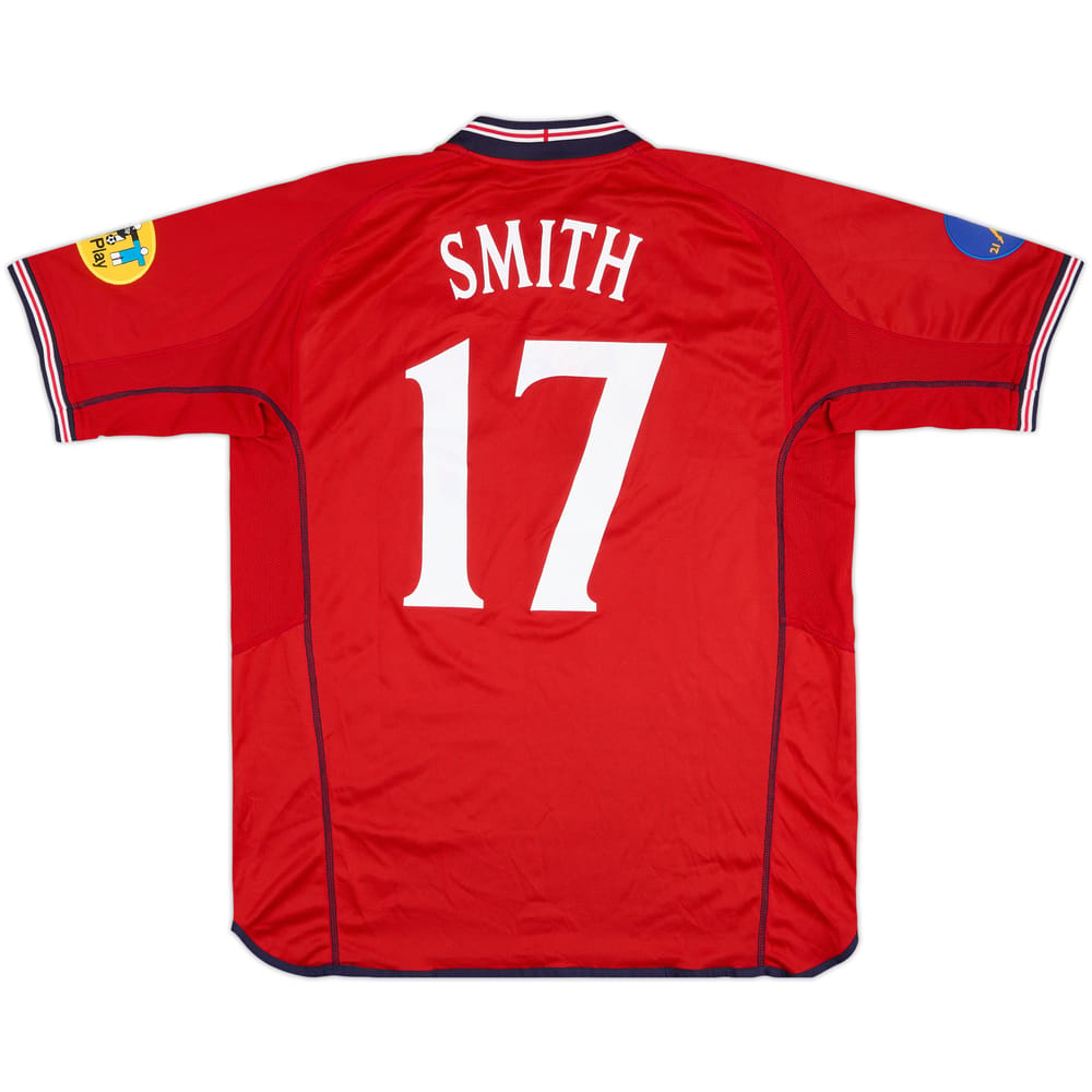 2002 England Match Issue U21 European Championships Away Shirt Smith #17