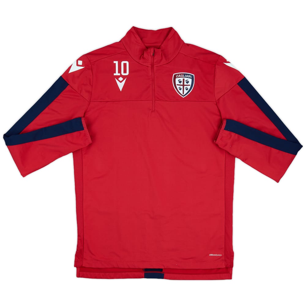 2019-20 Cagliari Macron Player Issue 1/4 Zip Drill Top #10 - 9/10 - (XL)