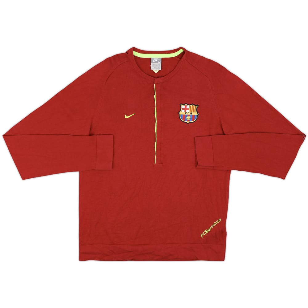 2007-08 Barcelona Nike 1/2 Polo L/S Shirt - 9/10 - (M)