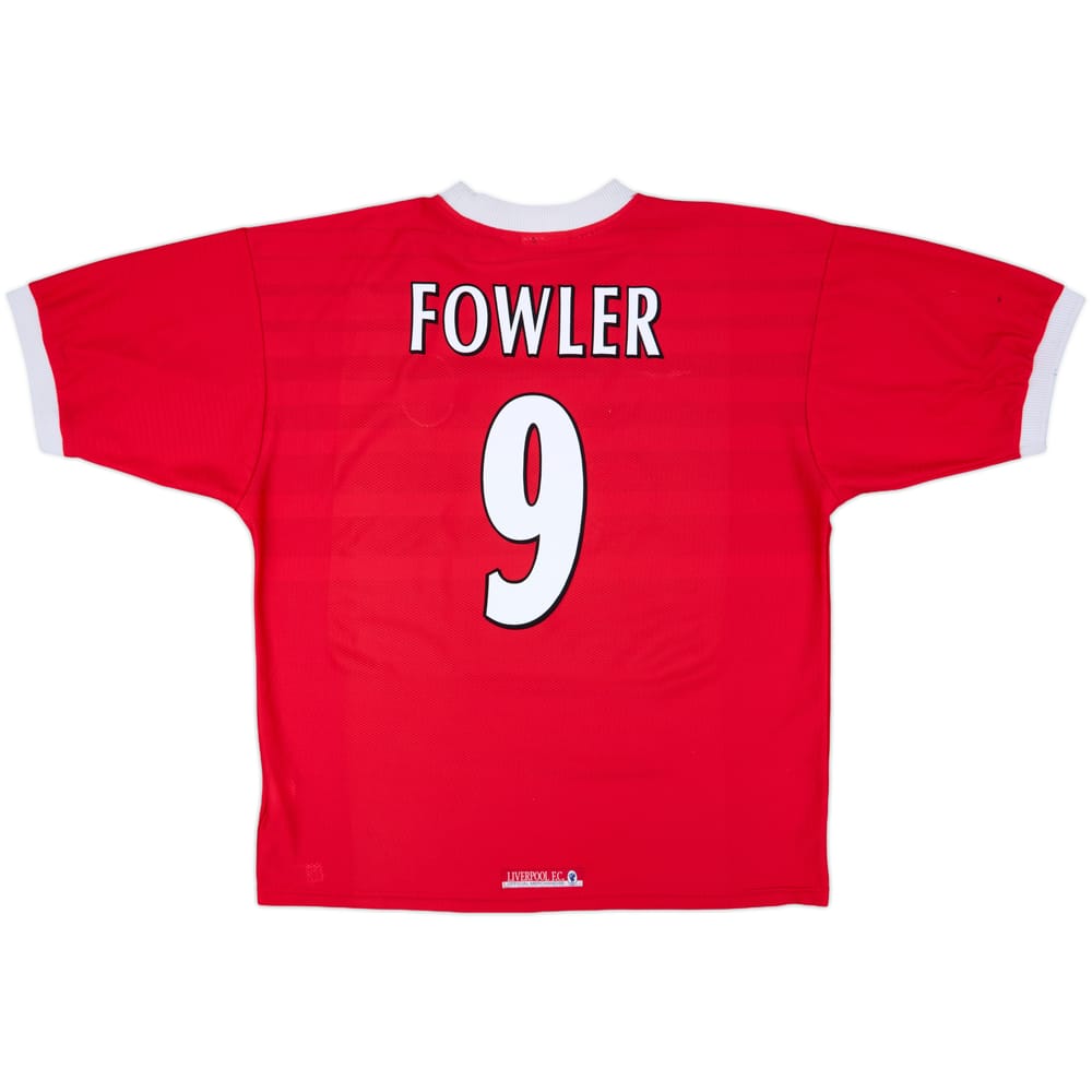 1998-00 Liverpool Home Shirt Fowler #9 - 7/10 - (XL)
