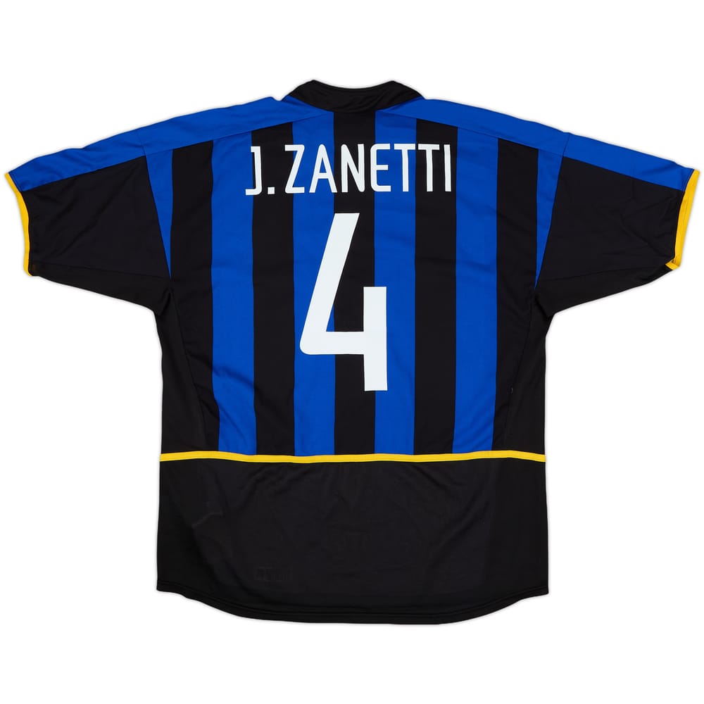 2002-03 Inter Milan Home Shirt Zanetti #4 - 9/10 - (L)