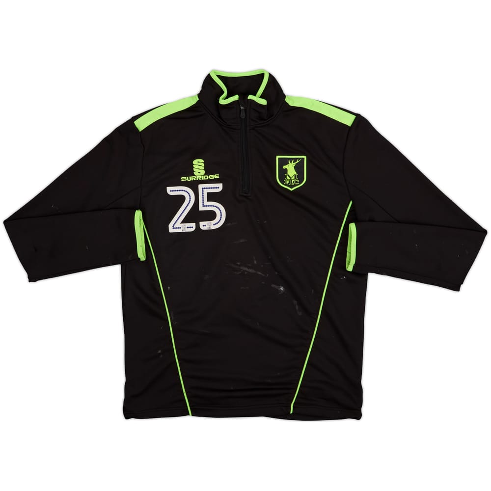 2018-19 Mansfield Town Surridge Player Issue 1/4 Zip Drill Top #25 - 5/10 - (L)