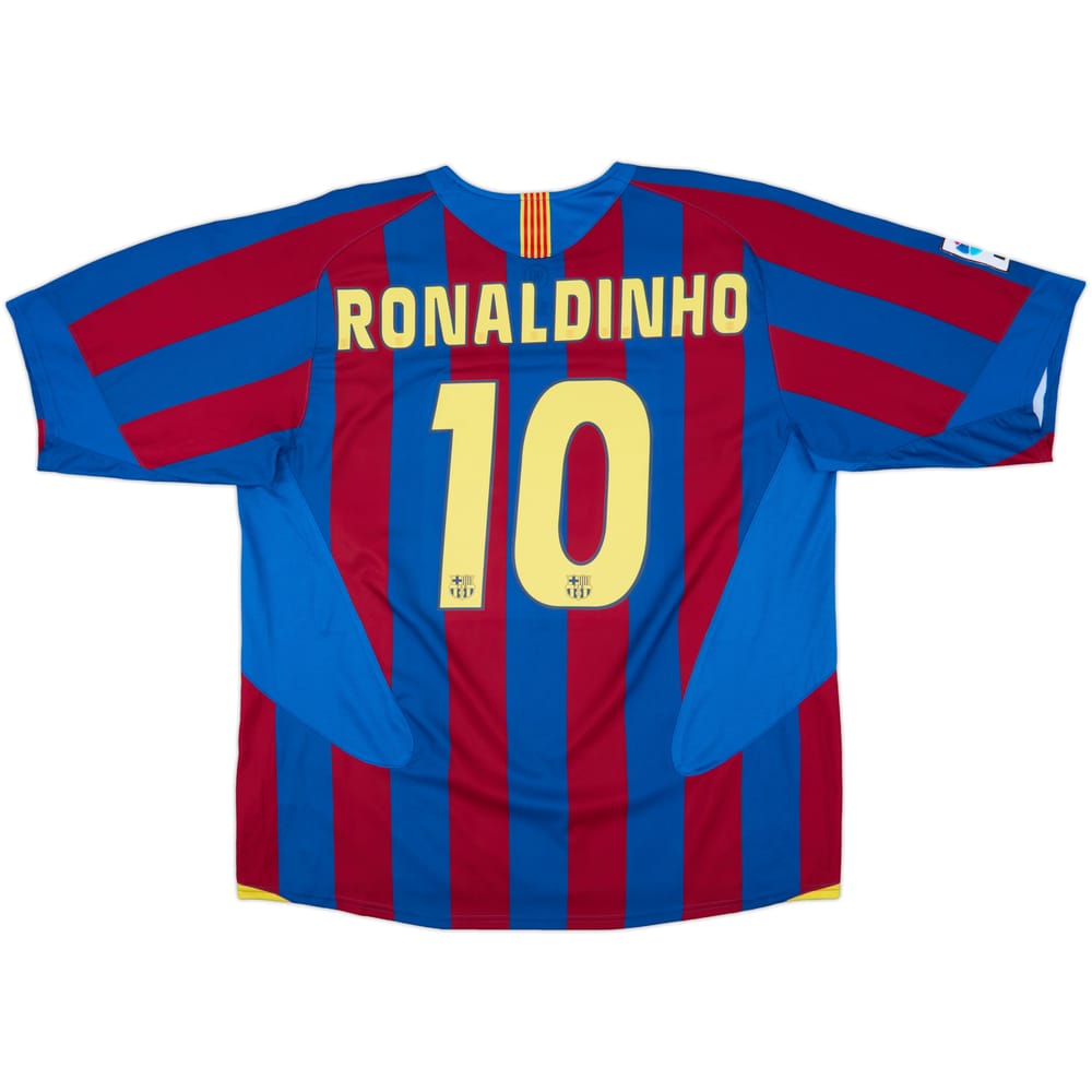 2005-06 Barcelona Home Shirt Ronaldinho #10 - 9/10 - (XL)
