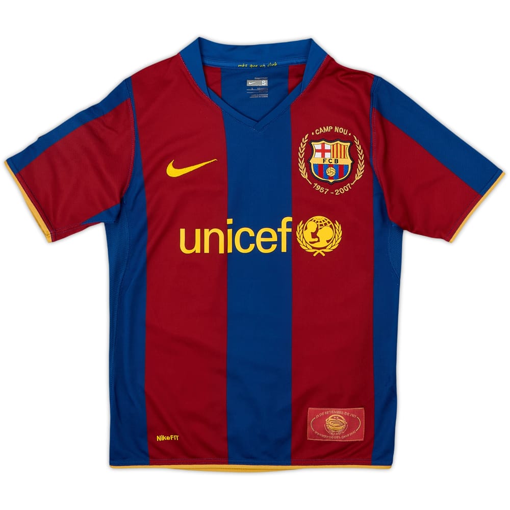 2007-08 Barcelona Home Shirt - 10/10 - (8-9 Years)