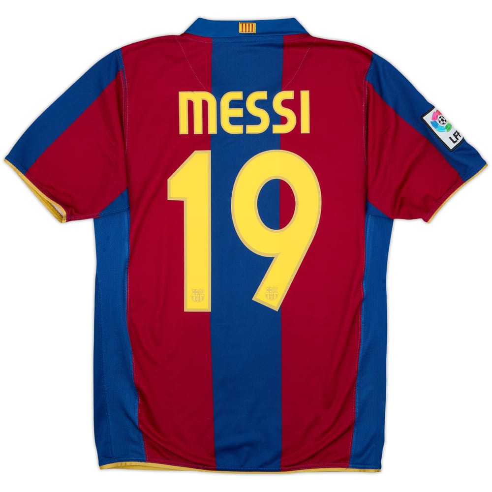 2007-08 Barcelona Home Shirt Messi #19 - 6/10 - (S)
