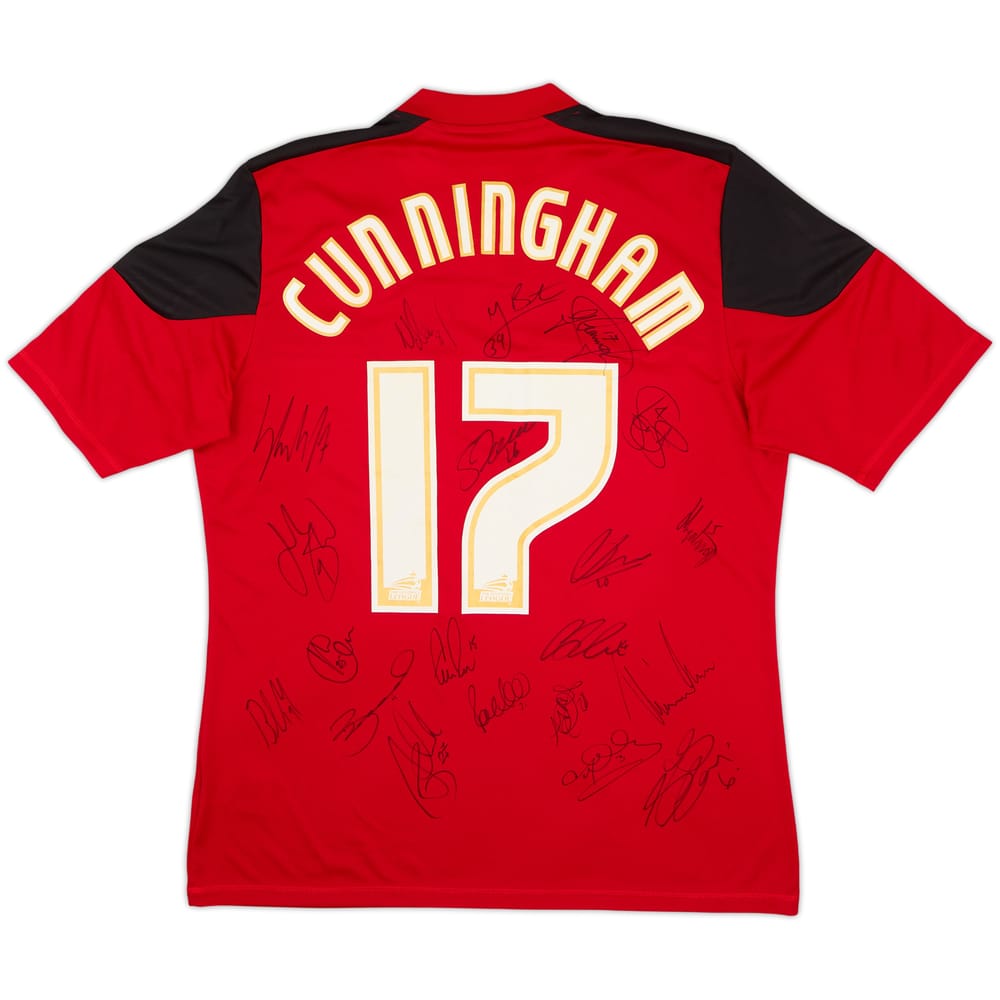 2012-13 Bristol City Squad Signed Match Issue Home Shirt Cunningham #17