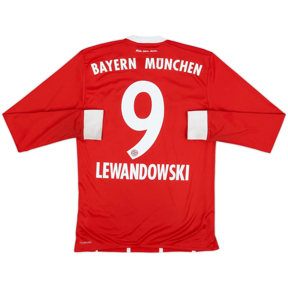 Camiseta de local del Bayern Munich 2017-18 L/S Lewandowski #9 - 6/10 - (XS)