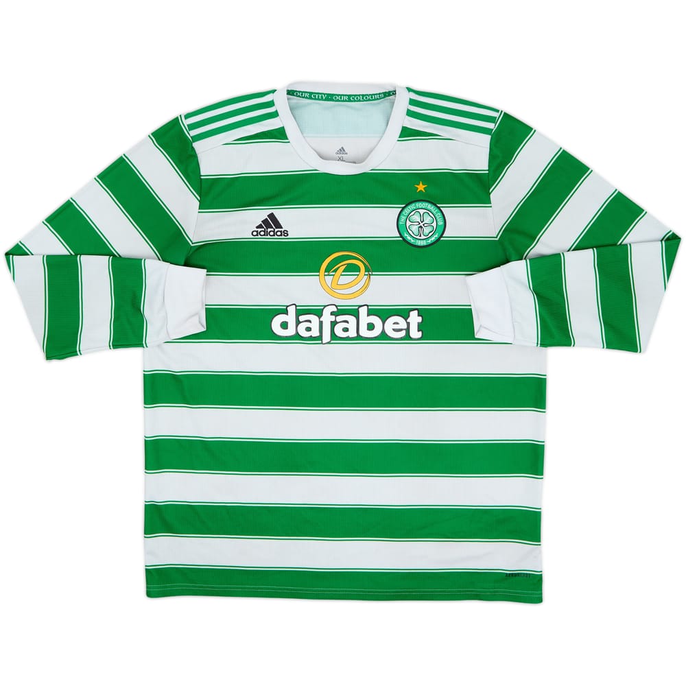 2021-22 Celtic Home L/S Shirt - 5/10 - (XL)